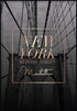 New York Manhattan Vrai Or Rose Poster
